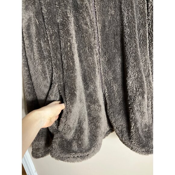 Forever 21 Teddy Jacket Chocolate Brown Poly Fleece Zip Soft Cozy Unisex Men XXL - Picture 4 of 7